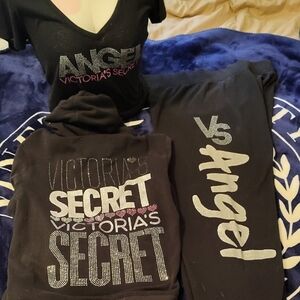 Victoria's Secret Black and Silver Hoodie and Sweatpants With TSH Vintage 2011